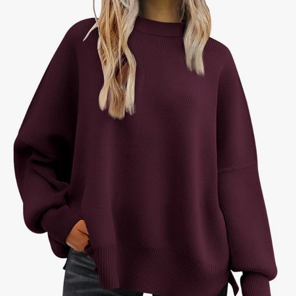 Amazon Women's Deep Burgundy Turtleneck Sweater